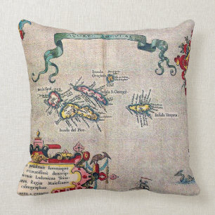 Azores Old Map - Vintage Sailing Exploration Cushion