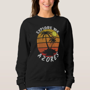 Azores Portugal Island Retro Beach Vintage Sunset  Sweatshirt