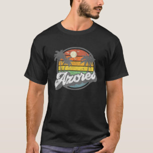 Azores Portugal Island Vacation Palm Trees Retro B T-Shirt