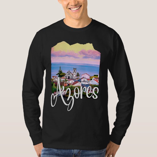 Azores Portugal Portuguese Roots Azores Souvenirs T-Shirt (Front)