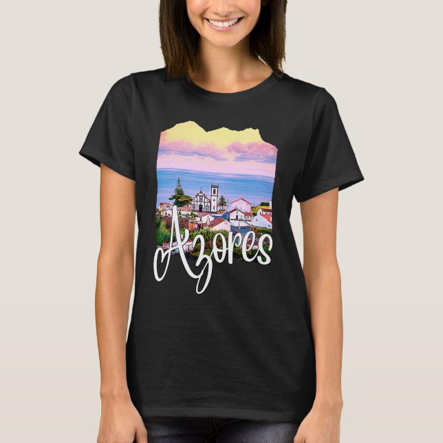 Azores Portugal Portuguese Roots Azores Souvenirs T-Shirt (Front)