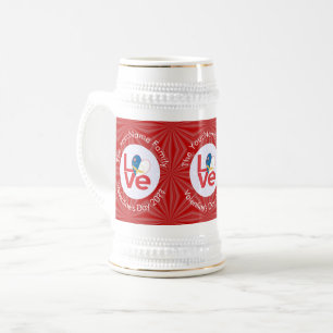 Azores Red LOVE Flag Personalised  Beer Stein
