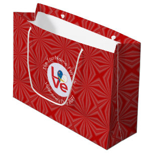 Azores Red LOVE Flag Personalised Large Gift Bag