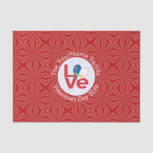 Azores Red LOVE Flag Personalised  Tissue Paper
