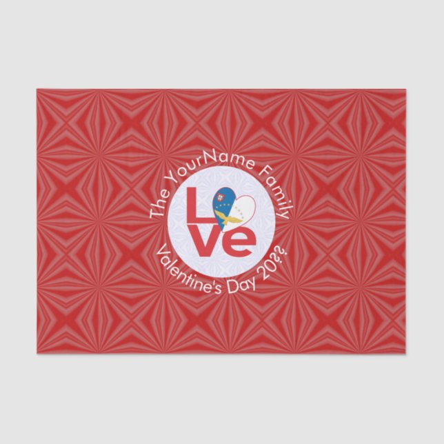 Azores Red LOVE Flag Personalised  Tissue Paper (Front)