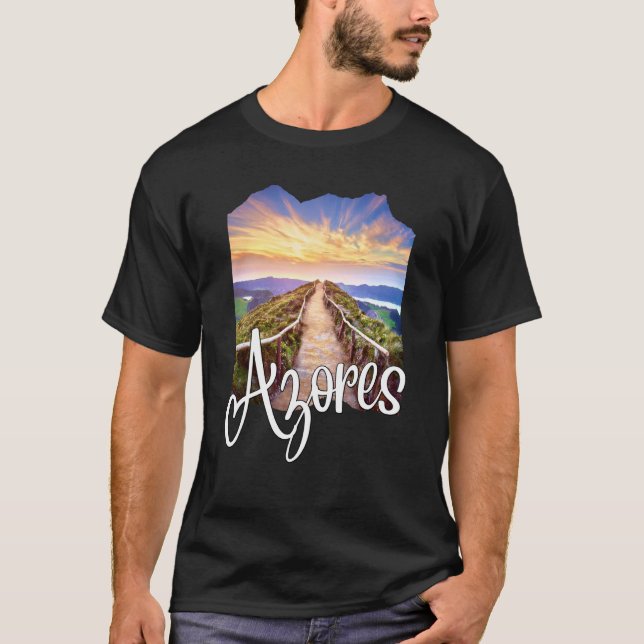 Azores Souvenirs Portuguese Roots Azores T-Shirt (Front)