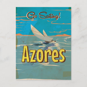 Azores vintage travel poster postcard