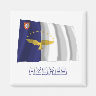 Azores Waving Flag with Name Magnet