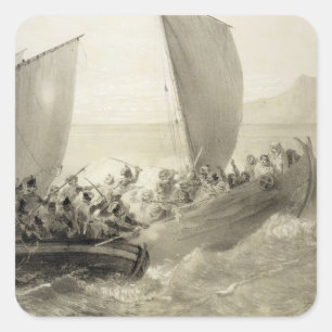 Azov Cossacks Boarding a Turkish Corsair full of C Square Sticker