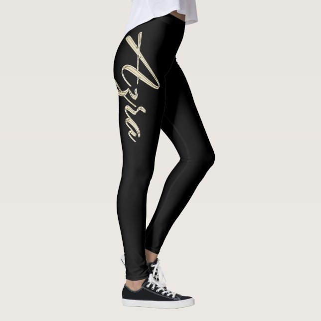 Azra white gold handwriting hose leggings (Right)