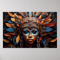 Aztec Abstract Vibrant Tribal Fusion Art