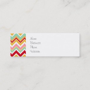 Aztec Andes Tribal Mountains Chevron Fiesta Zigag Mini Business Card