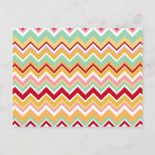 Aztec Andes Tribal Mountains Chevron Fiesta Zigag Postcard