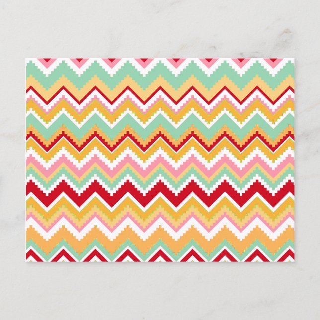 Aztec Andes Tribal Mountains Chevron Fiesta Zigag Postcard (Front)