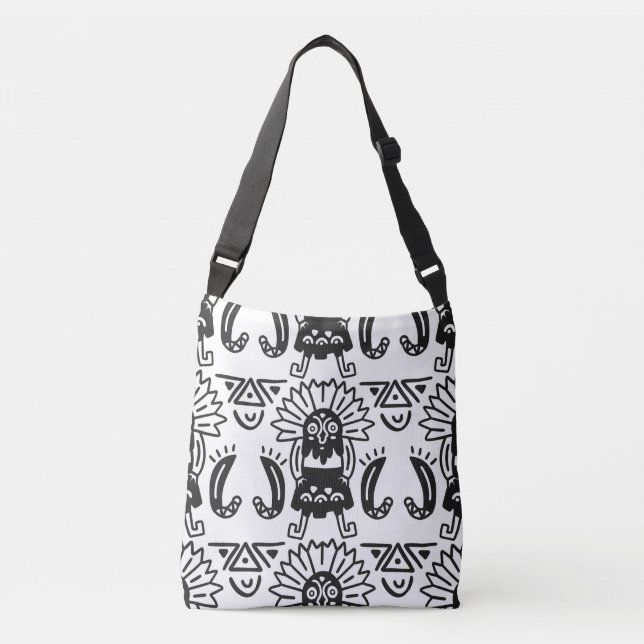 Aztec Art - Lizard Pattern Crossbody Bag (Front)