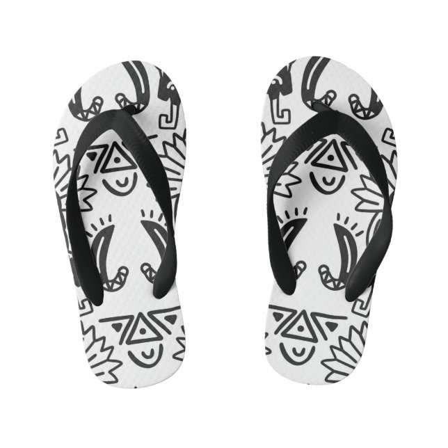 Aztec Art - Lizard Pattern Kid's Jandals (Footbed)