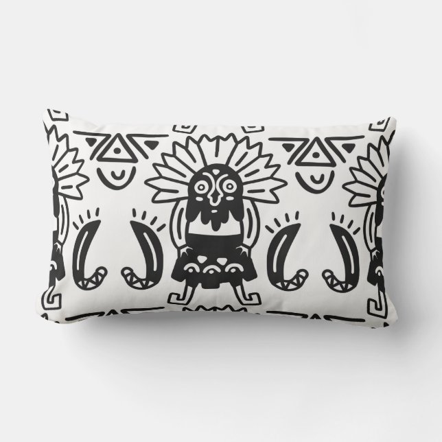 Aztec Art - Lizard Pattern Lumbar Cushion (Front)