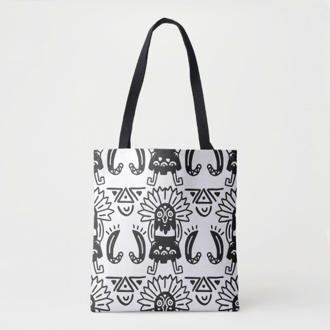 Aztec Art - Lizard Pattern Tote Bag (Front)