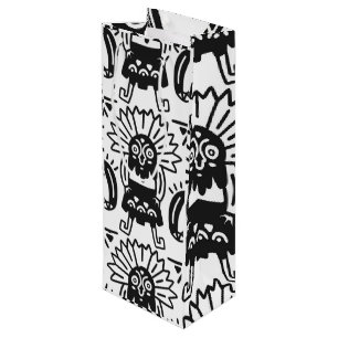 Aztec Art - Lizard Pattern Wine Gift Bag