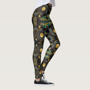 Aztec art, vibrant, reflecting the culture leggings