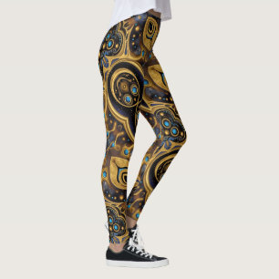 Aztec art, vibrant, reflecting the culture leggings