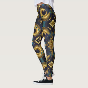 Aztec art, vibrant, reflecting the culture leggings