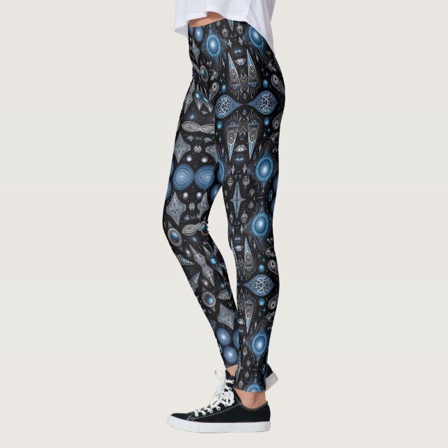 Aztec art,  vibrant, reflecting the culture leggings (Left)