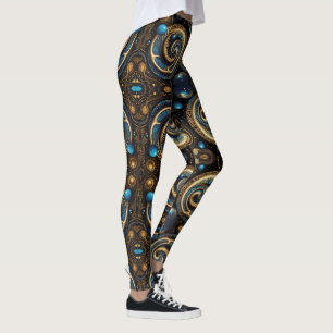 Aztec art, vibrant, reflecting the culture leggings