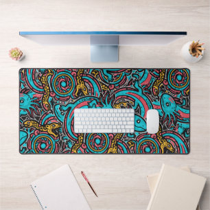 Aztec Axolotl Xolotl Tribal Pattern mythology boho Desk Mat