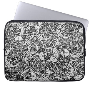 Aztec Axolotl Xolotl Tribal Pattern mythology boho Laptop Sleeve
