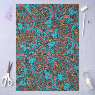 Aztec Axolotl Xolotl Tribal Pattern mythology boho Tissue Paper