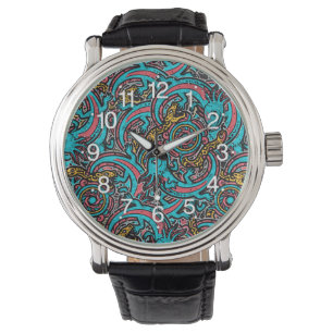Aztec Axolotl Xolotl Tribal Pattern mythology boho Watch