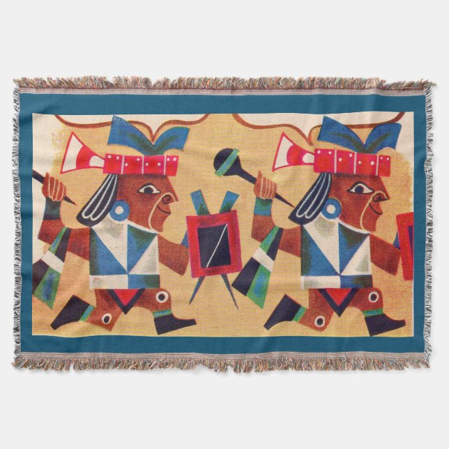Aztec Aztecs Throw Blanket (Front)