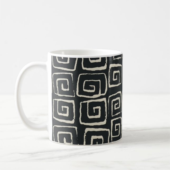 Aztec Background Vintage Retro Pattern Coffee Mug (Left)
