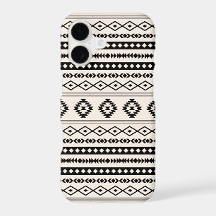 Aztec Black on Cream Mixed Motifs Pattern