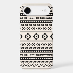 Aztec Black on Cream Mixed Motifs Pattern