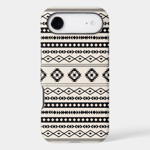 Aztec Black on Cream Mixed Motifs Pattern