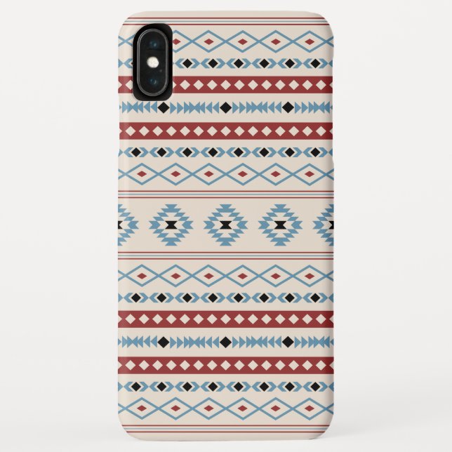 Aztec Blue Red Black Cream Mixed Motifs Pattern Case-Mate iPhone Case (Back)