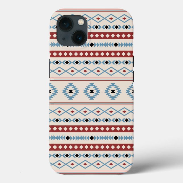 Aztec Blue Red Black Cream Mixed Motifs Pattern Case-Mate iPhone Case (Back)
