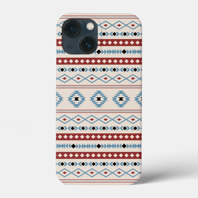 Aztec Blue Red Black Cream Mixed Motifs Pattern Case-Mate iPhone Case (Back)