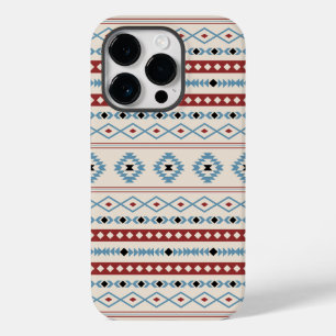 Aztec Blue Red Black Cream Mixed Motifs Pattern Case-Mate iPhone 14 Pro Case