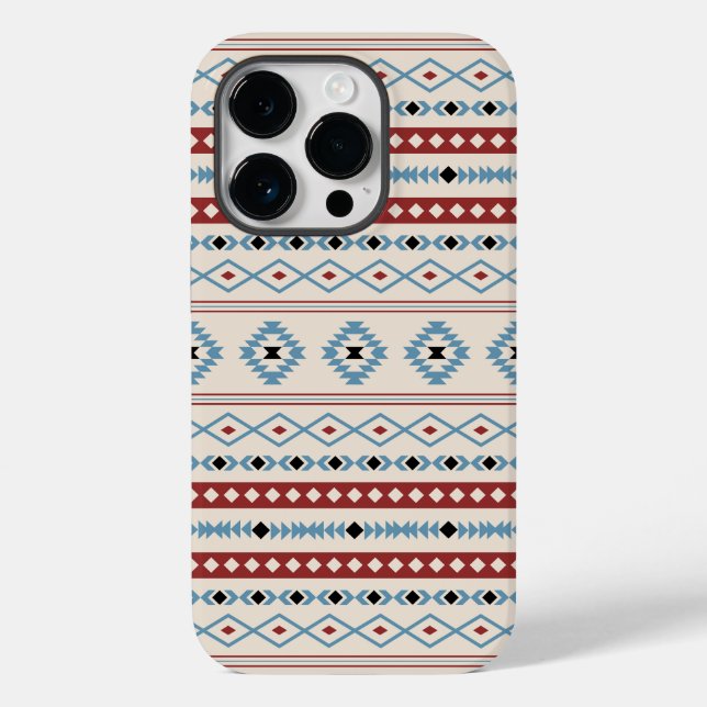 Aztec Blue Red Black Cream Mixed Motifs Pattern Case-Mate iPhone Case (Back)