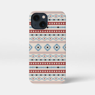 Aztec Blue Red Black Cream Mixed Motifs Pattern iPhone 13 Mini Case