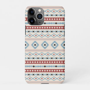 Aztec Blue Red Black Cream Mixed Motifs Pattern iPhone 11Pro Case
