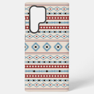 Aztec Blue Red Black Cream Mixed Motifs Pattern Samsung Galaxy Case