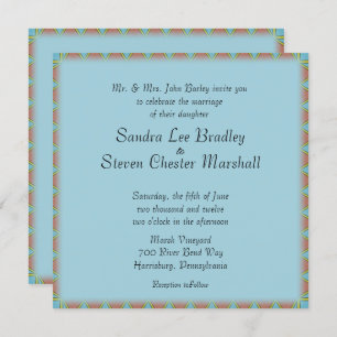 Aztec Blue Wedding Invitation