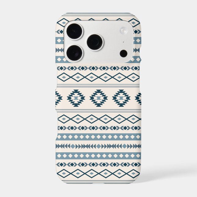 Aztec Blues Cream Mixed Motifs Pattern Case-Mate i (Back)