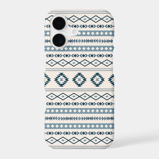 Aztec Blues Cream Mixed Motifs Pattern Case-Mate i (Back)