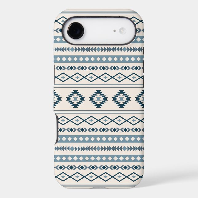 Aztec Blues Cream Mixed Motifs Pattern Case-Mate i (Back)