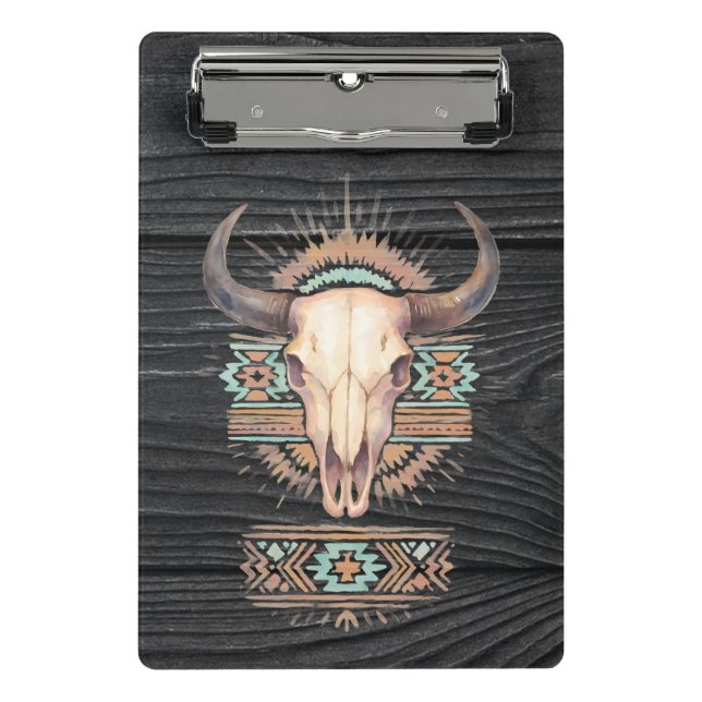 Aztec Boho Skull Mini Clipboard (Front)